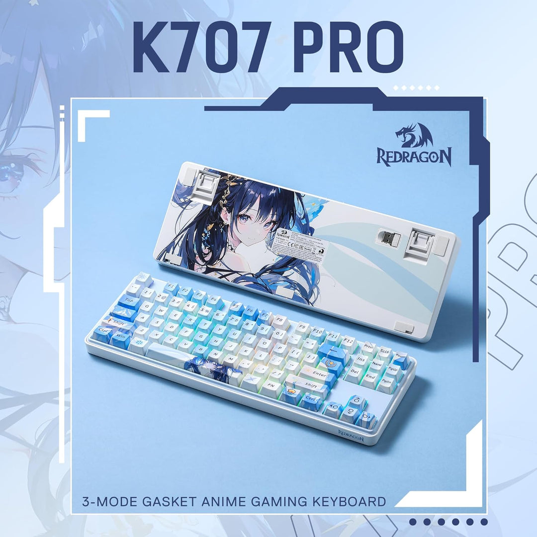 Redragon K707 PRO SE Teclado Gaming RGB Inalámbrico con Gasket 80%,...