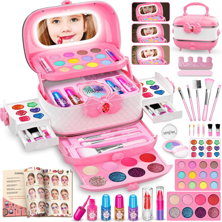 Kit de maquillaje infantil de 58 piezas para niña, juego de cosméti...