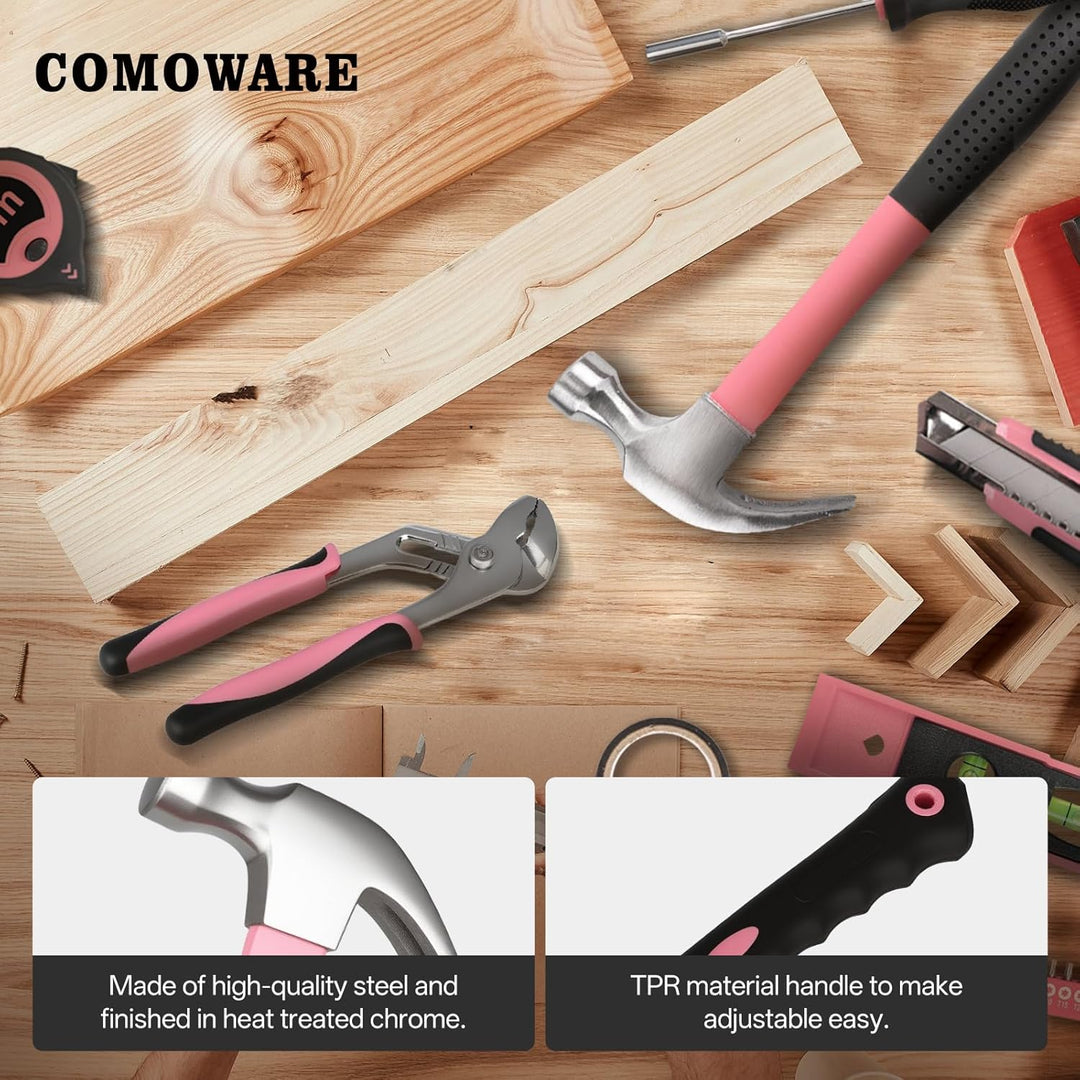 COMOWARE Kit de herramientas para el hogar de 218 piezas, color ros...