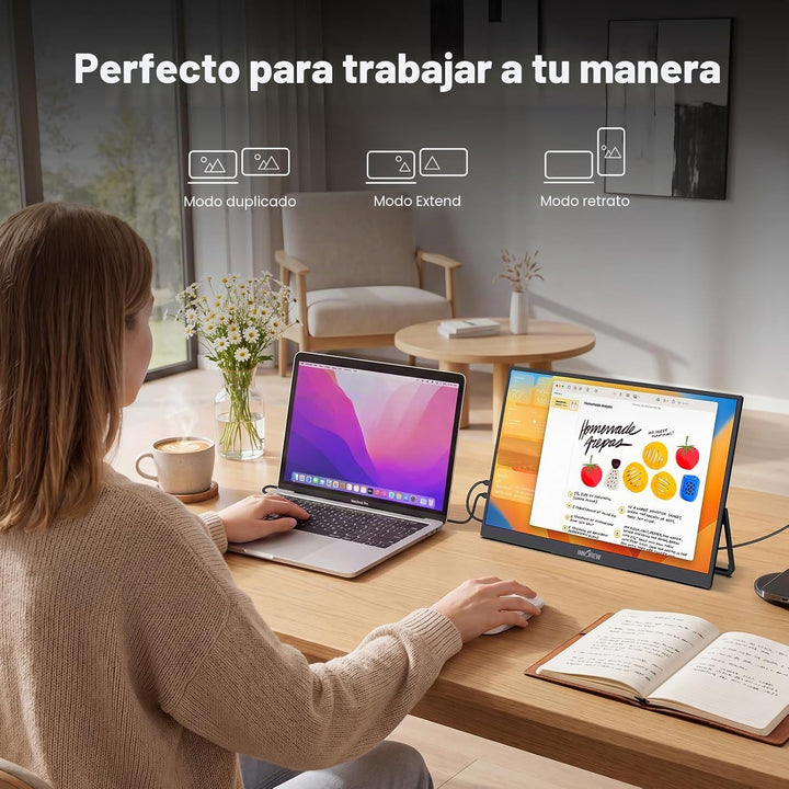 InnoView Monitor portátil de 15.6" 60Hz 4K UHD 3840x2160 | 100%...