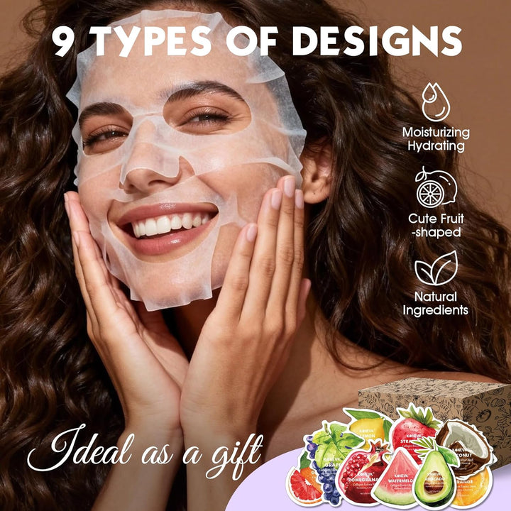 KONEUK Paquete de 72 mascarillas faciales en forma de fruta, regalo...