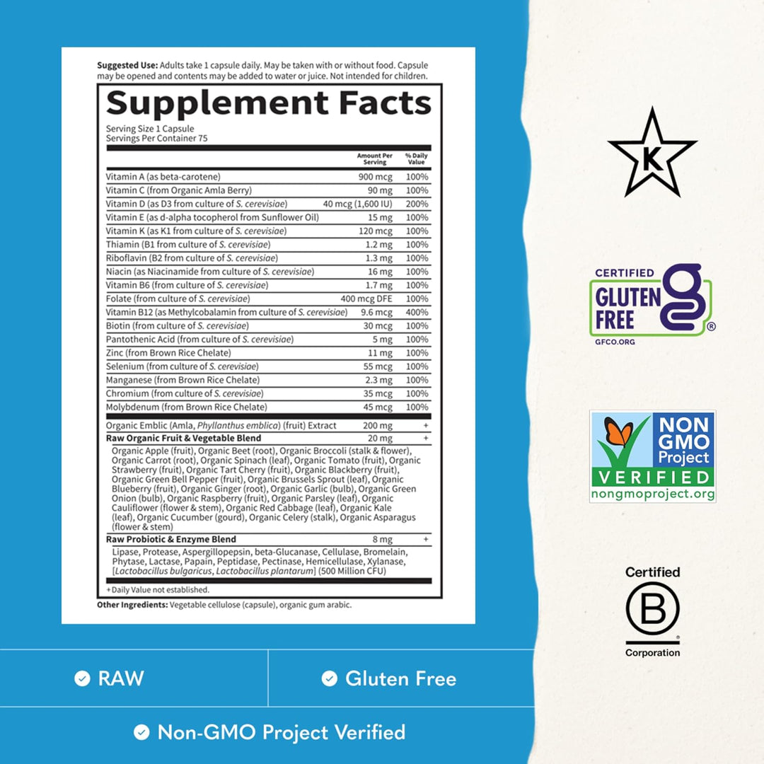 Garden of Life Multivitamínico para hombres, Vitamin Code Raw One -...