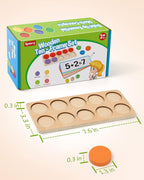 Juego de Marco de Diez de Madera, Manipuladores Matemáticos para Jardín de Infantes, Elemental 1º 2º Grado Enseñanza en Casa, Juegos Matemáticos Montessori de Adiciones y Sustracciones para