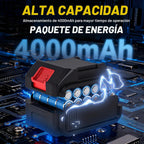 Juego de taladro eléctrico inalámbrico sin escobillas de 21 V con batería de gran capacidad de 4.0 Ah y cargador, taladro eléctrico de metal sin llave de 3/8 pulgadas, ajuste de par 25+1, 2 velocidades, kit de taladro de 87 piezas para proyectos de bricol