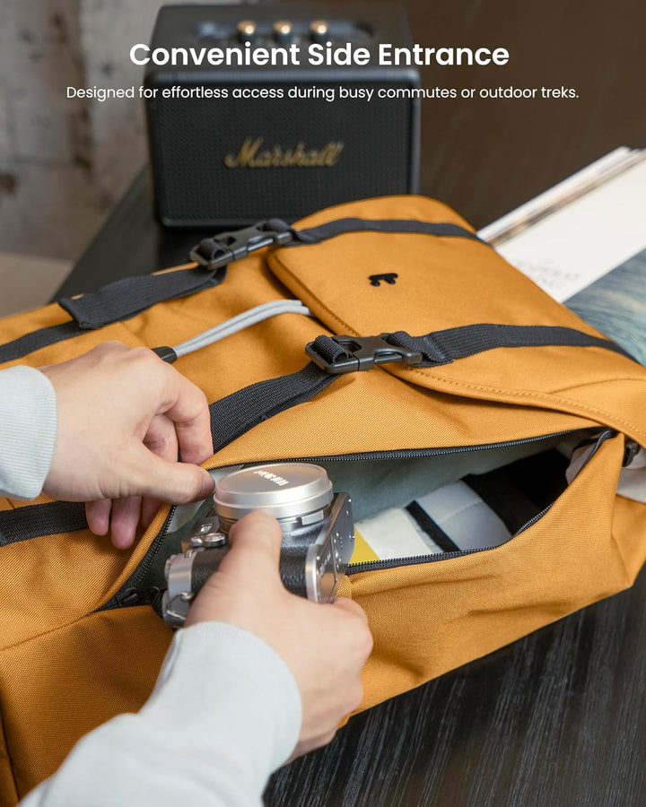 Mochila tomtoc de 22L con solapa para portátil, ligera, resistente...