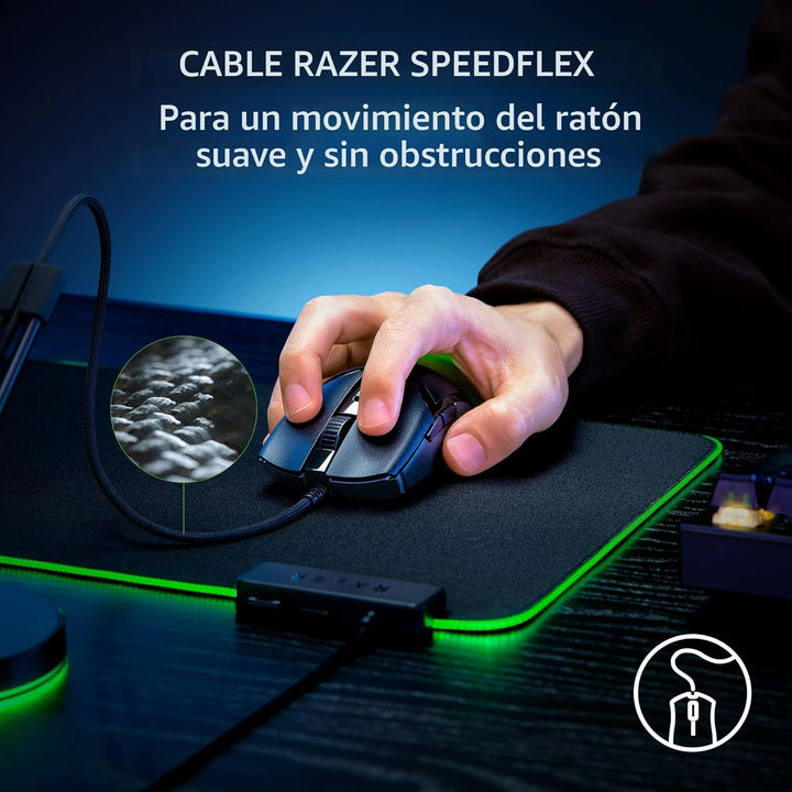 Ratón Razer Cobra con cable para juegos: diseño ultraligero de 58g...