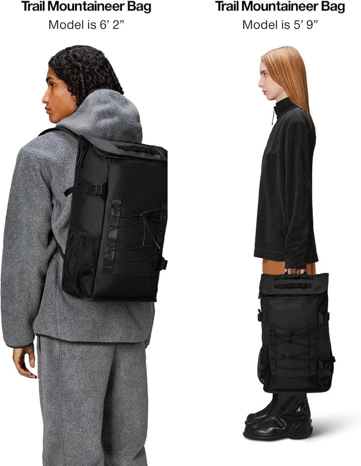 RAINS Trail Mountaineer Bag - Mochila negra impermeable para laptop...