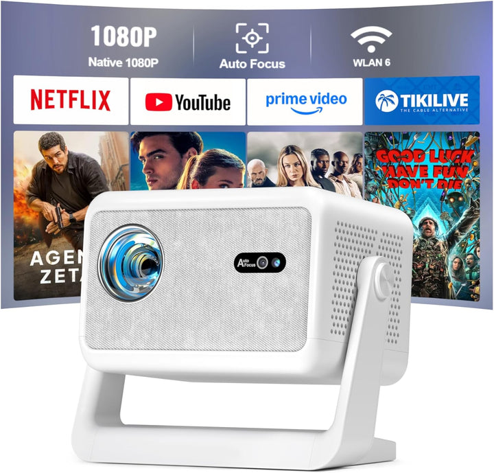Aplicación de Netflix integrada y 2500 ANSI: Mini proyector intelig...