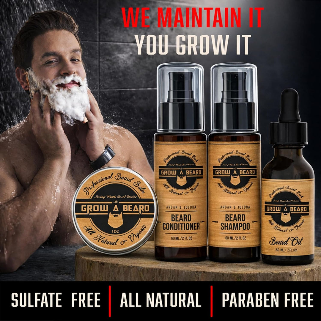 Kit de aseo para enderezadora de barba, champú para barba, acondici...