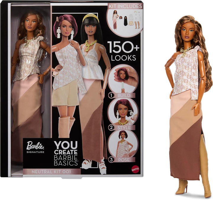 Barbie Basics You Create Neutral Kit 001 con muñeca de moda persona...