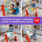 Fisher-Price Mesa de actividades 4 en 1 y caballete, versión multiidioma