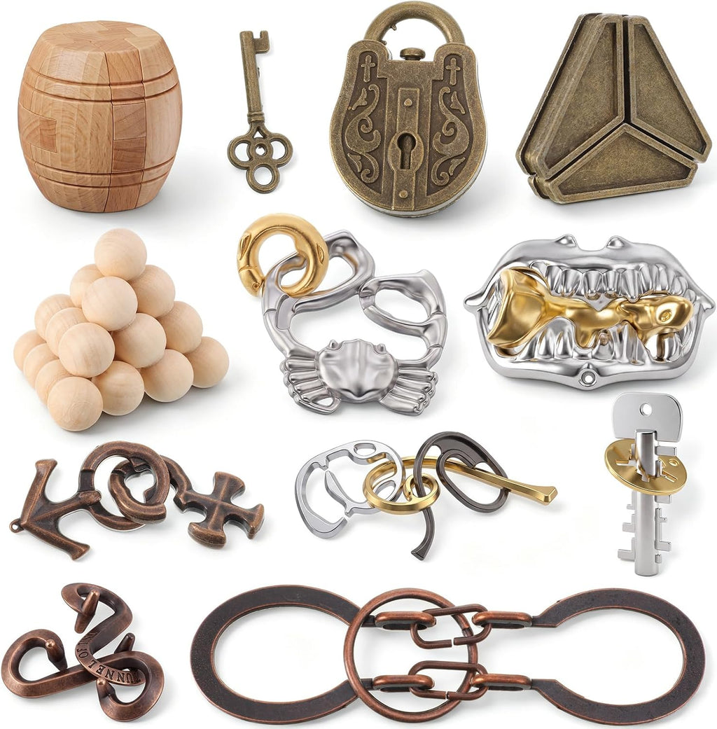 Rompecabezas de metal y madera para adultos, estilo divertido