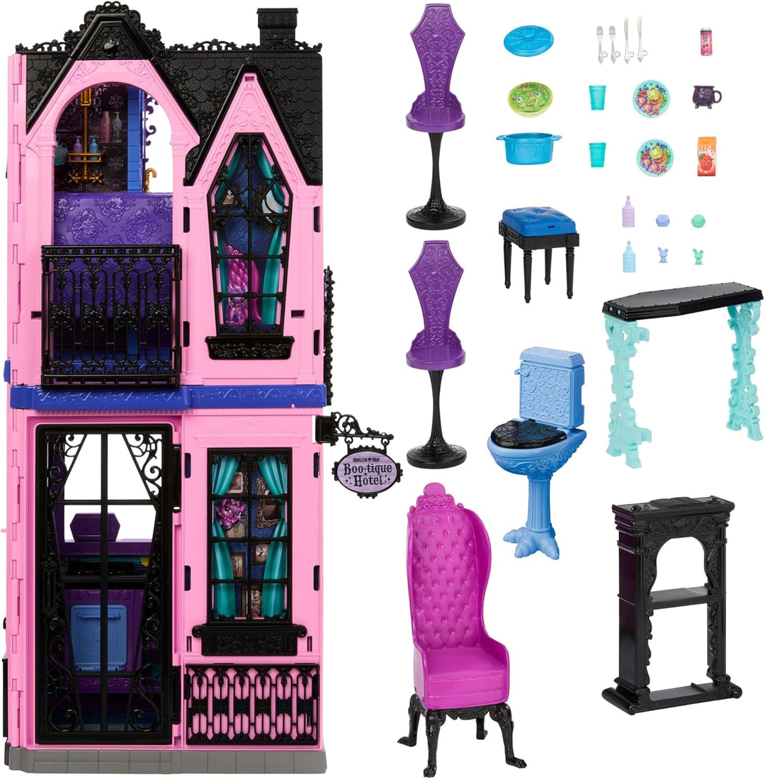 Monster High Boo-tique Hotel Casa de Muñecas, juego plegable con so...