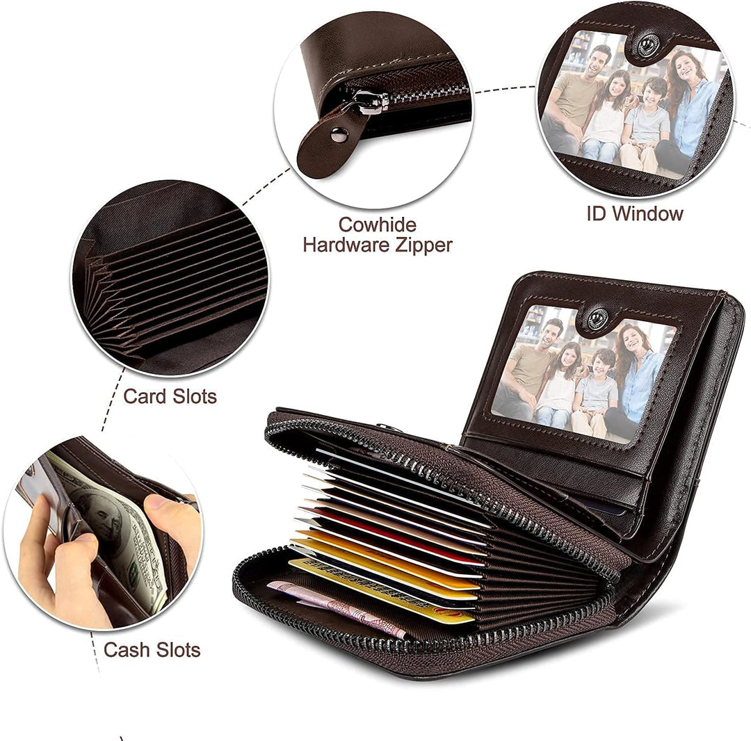 HUANLANG Billetera para hombre con bloqueo RFID, multitarjetero, bi...