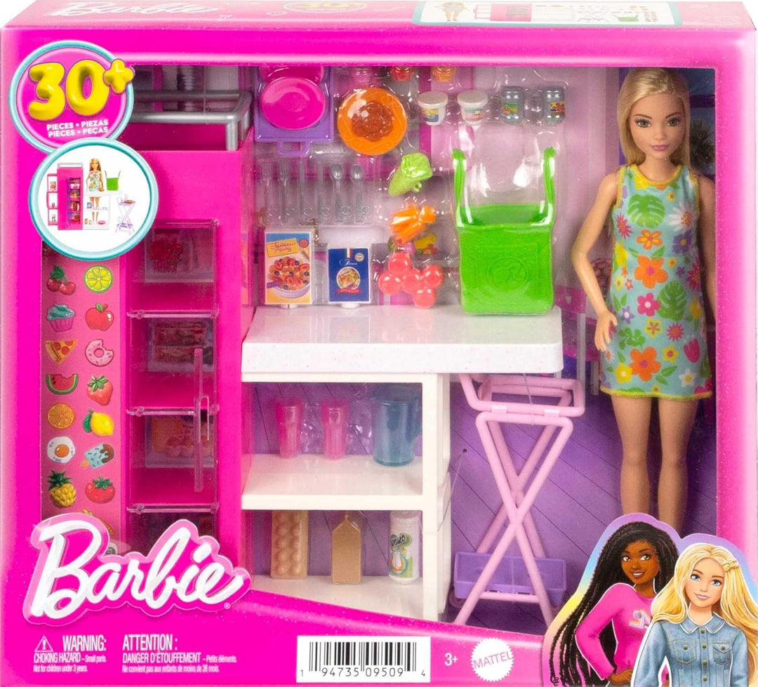 Muñeca Barbie y más de 25 accesorios, juego de cocina Ultimate Pant...
