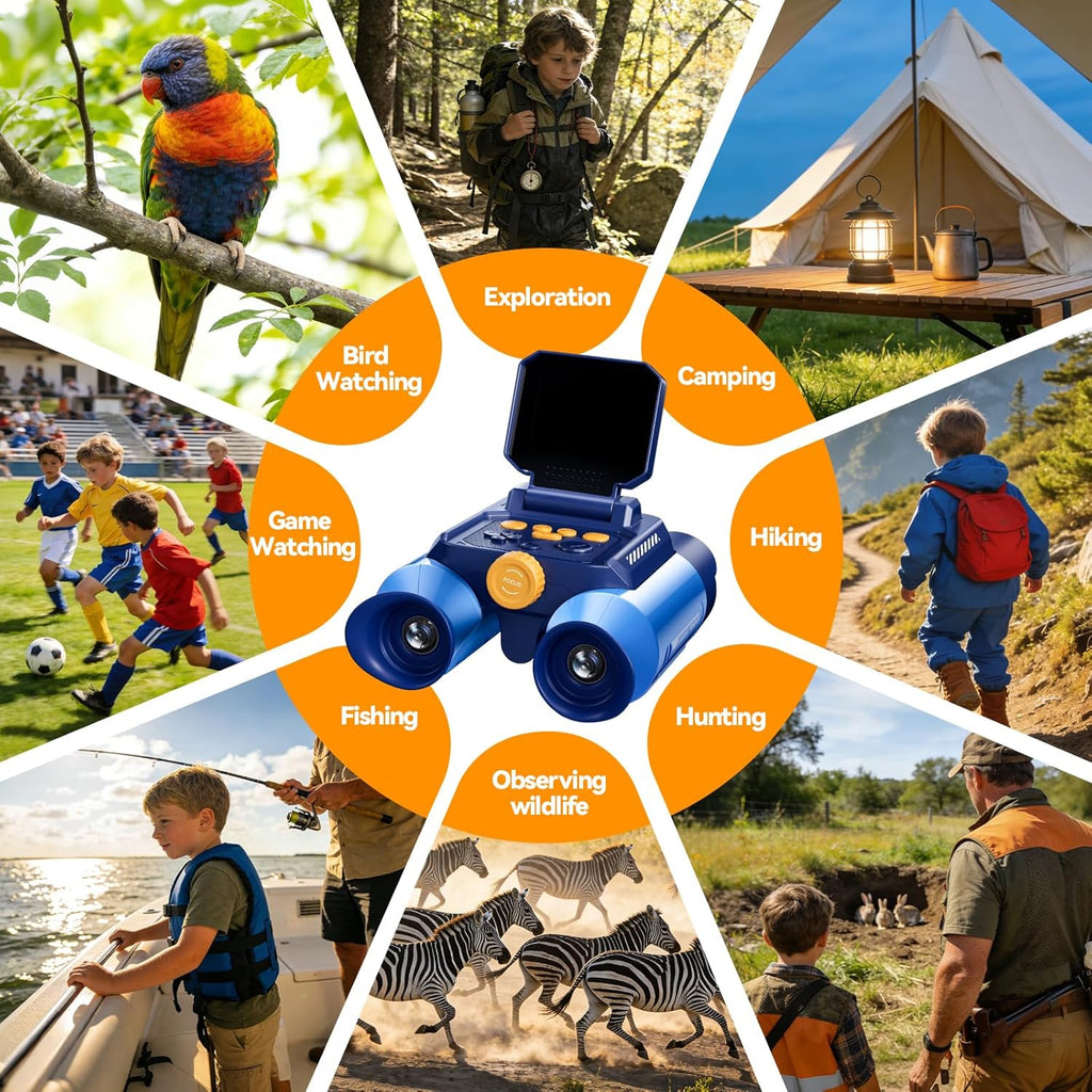 Binoculares para niños con visión nocturna - Telescopio de cámara digital