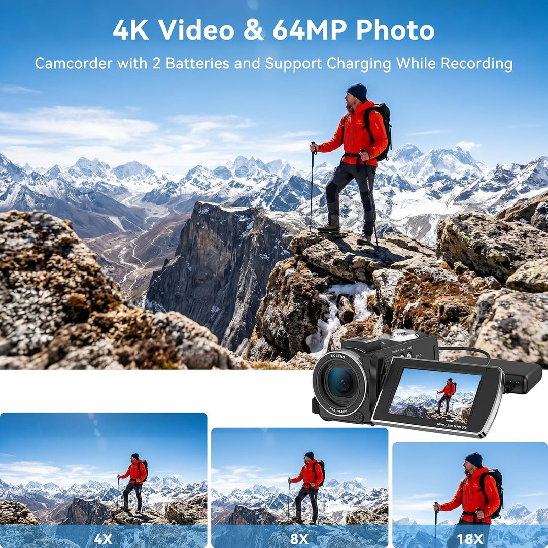 ORDRO Z36 Videocámara 4K, Cámara Vlogging de 64MP para YouTube Zoom...