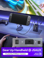 JSAUX Base de interruptor de 65 W con HDMI 4K a 120Hz, carga rápida PD de