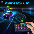 MICTUNING P1s-W Panel de interruptor RGB inalámbrico de 8 cuadras, alcance remoto de 328 pies y 433 MHz