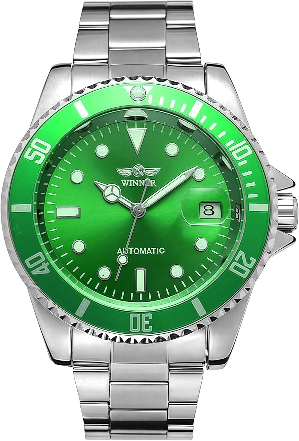 MASTOP Reloj mecánico automático de lujo de la marca superior del acero inoxidable de los hombres de la