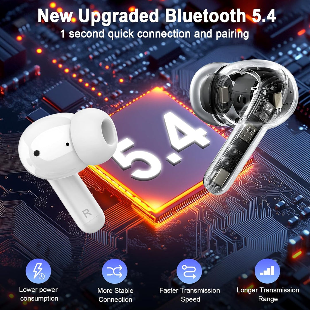 Auriculares inalámbricos, auriculares estéreo 3D 2026 Bluetooth 5.4...