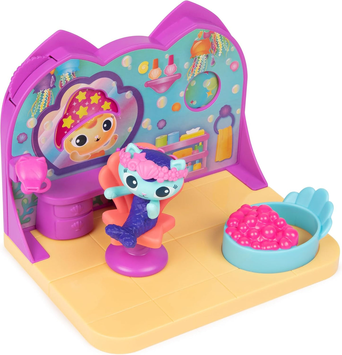 Casa de muñecas de Gabby, juego de sala de spa de MerCat, Sala de spa Mercat