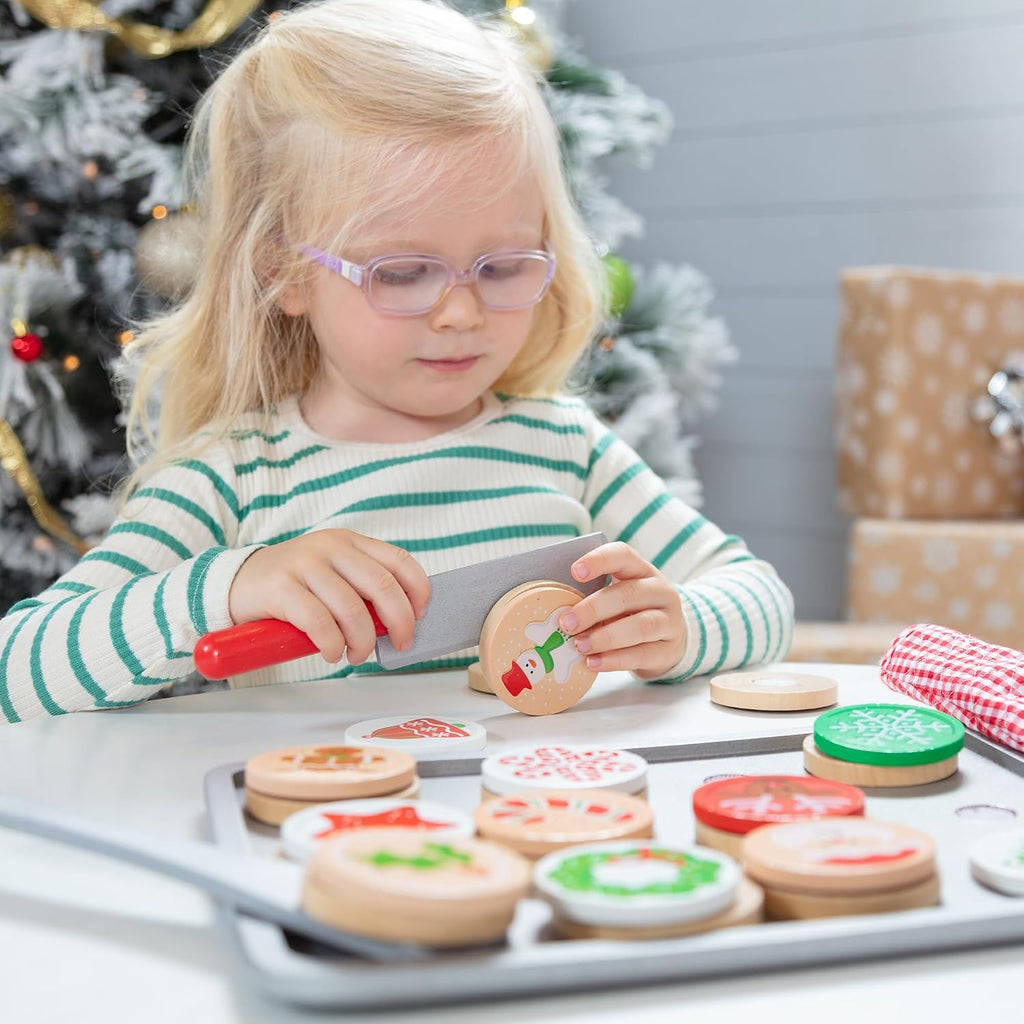 Melissa & Doug, juego para cortar y hornear galletas de Navidad de madera