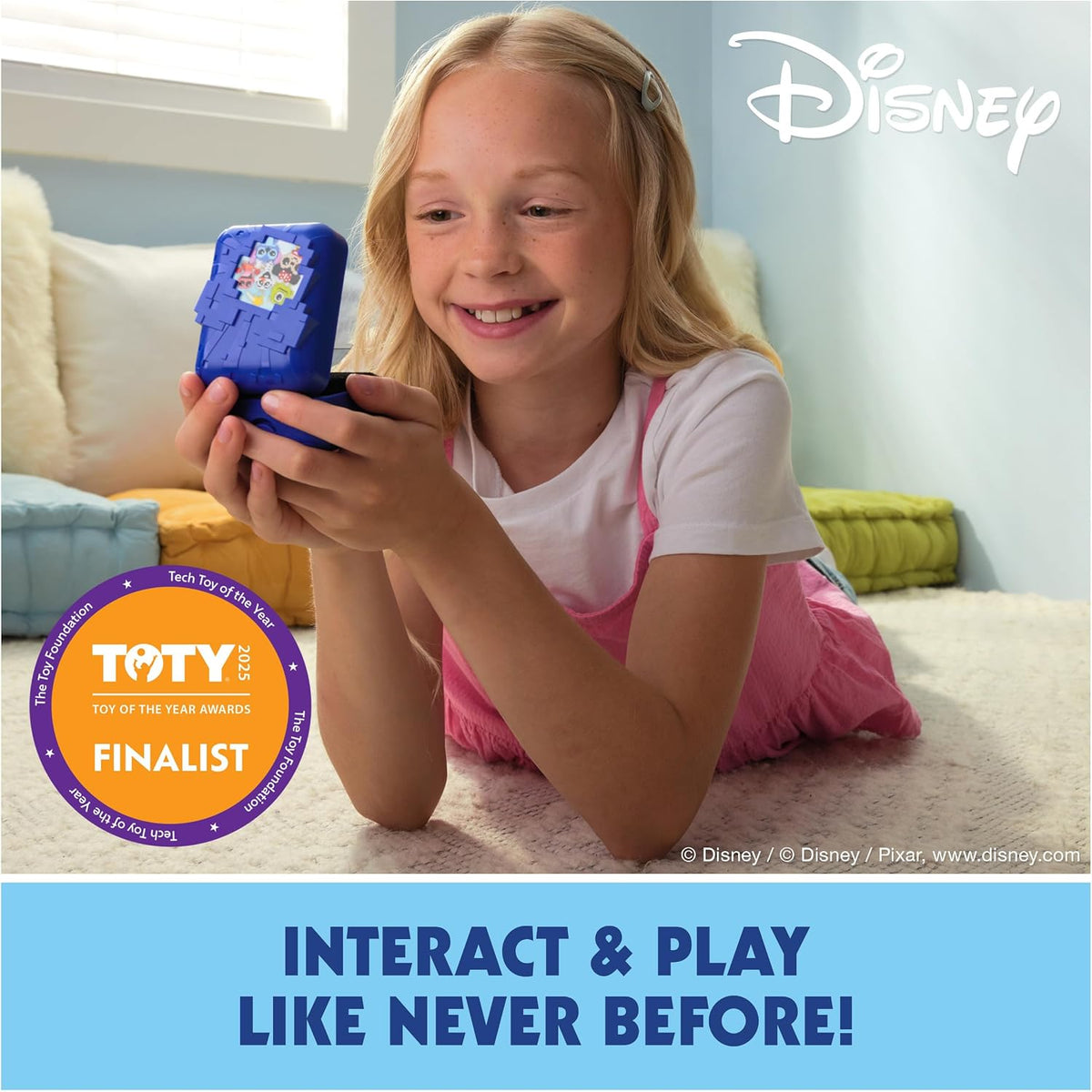 BITZEE, Disney con 30 personajes interactivos en el interior, reacciona a deslizamientos, inclinaciones y grifos, juguetes de Disney y juguetes digitales para mascotas para niños y niñas