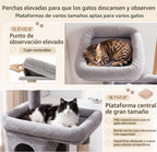Globlazer Cat Tree Tower 2 Condo Kitten Scratching Post, F54, gris claro
