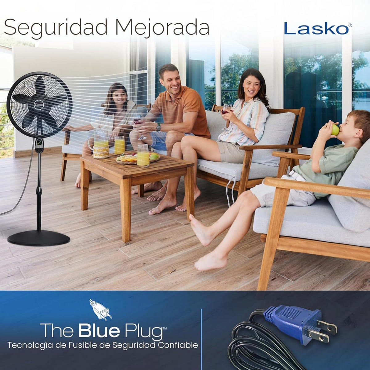Ventilador con 3 velocidades Lasko 18 pulgadas eficiente de la ener...