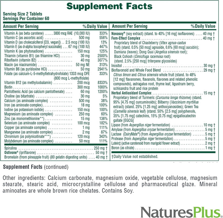 NaturesPlus Source of Life Women - 120 tabletas, paquete de 2 - Sup...