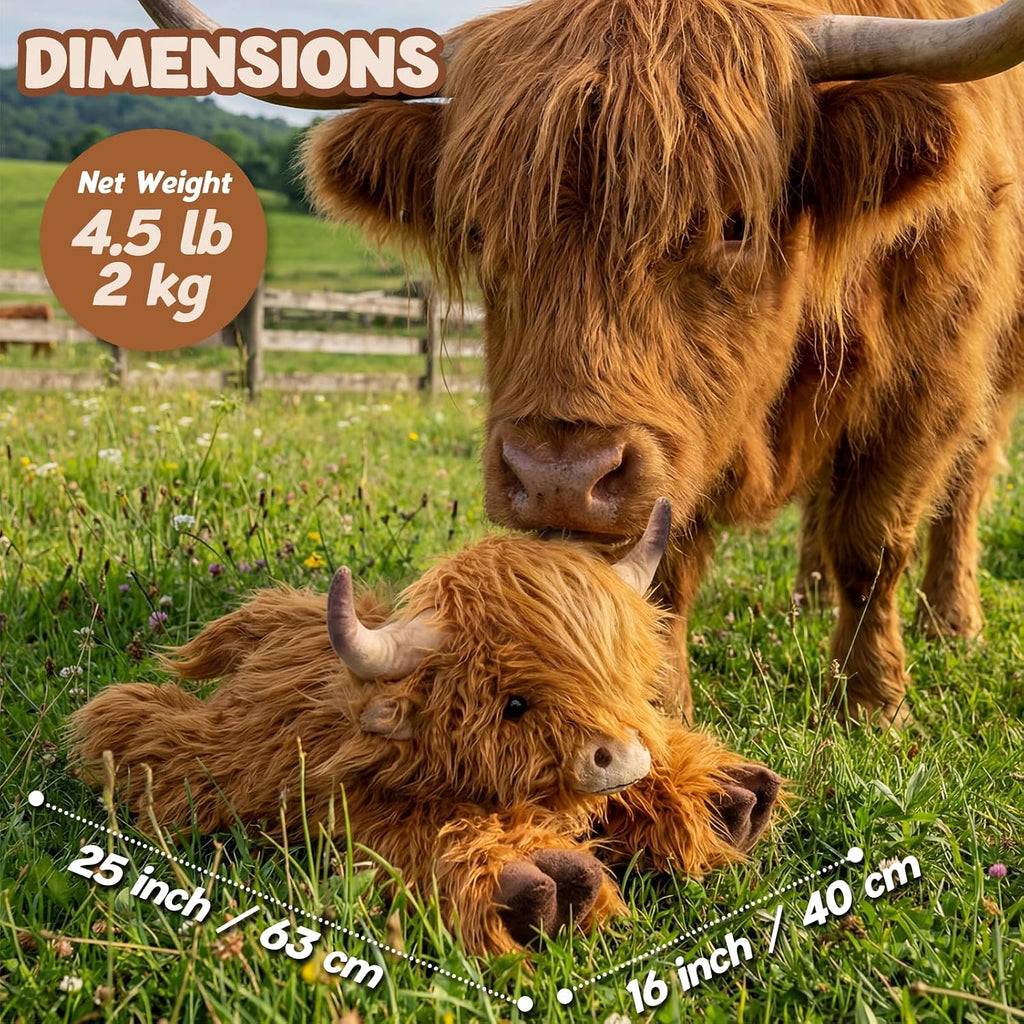 Animales de peluche con peso de vaca de las tierras altas de 25 pulgadas, A-Large Highland Cow -1