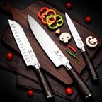 imarku Juego de cuchillos de 3 piezas, cuchillos de chef japoneses de acero