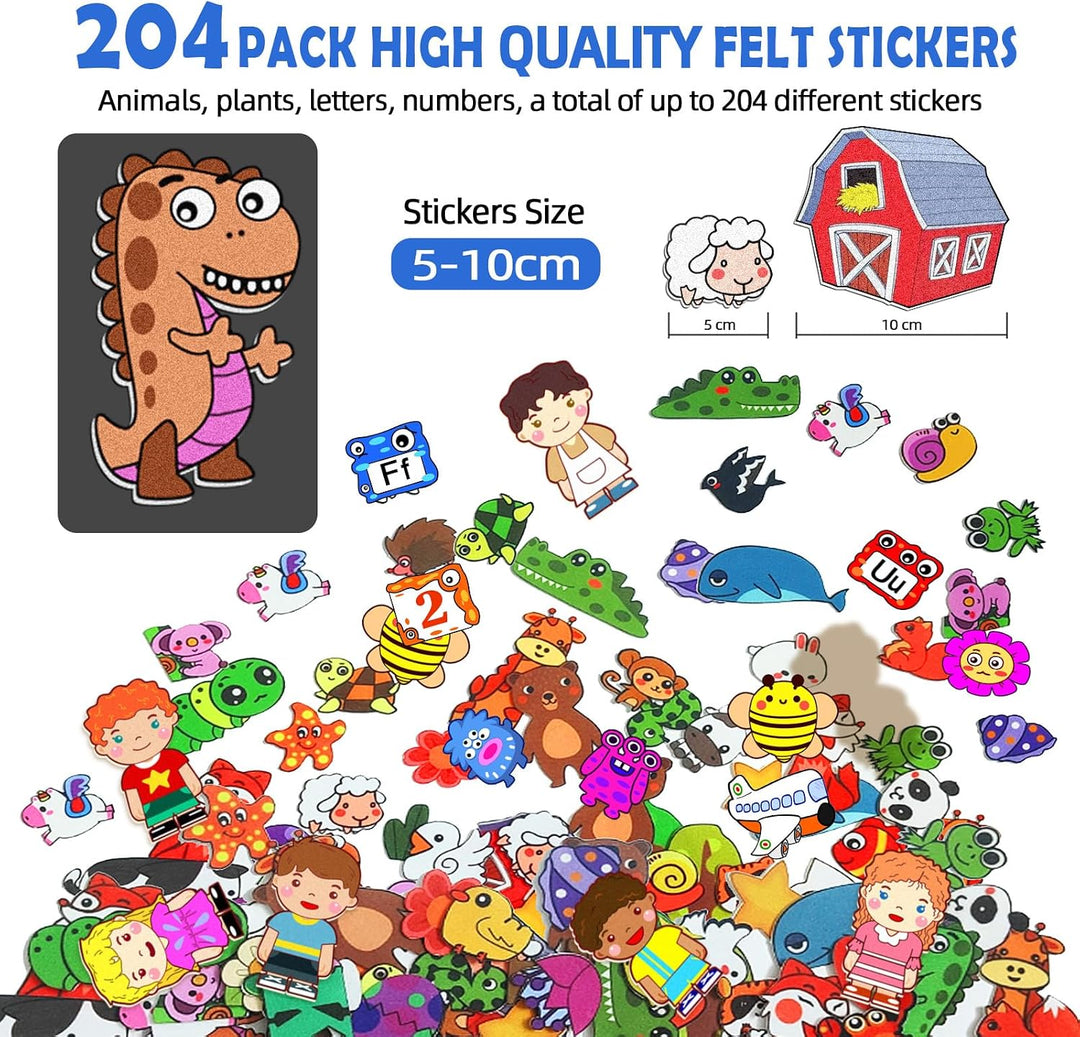 SKOLESK Juego de Tablero Activo de Animales de Fieltro de 204 Pieza...