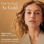 Bio Ionic GoldPro - Varita rizadora de 1 pulgada, azul, tecnología de calor por humedad y oro de 24 quilates, barril largo de cerámica con calor ajustable, rizador de pelo versátil para rizos de larga duración