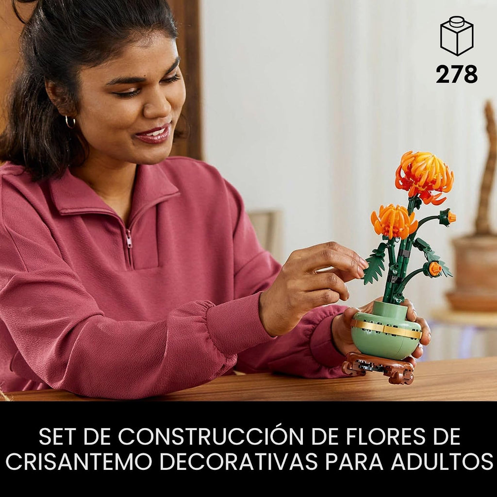 LEGO Botanicals - Juego de construcción de crisantemo para adultos a partir de 18 años, flor artificial para centros de mesa y decoración, regalo para cumpleaños, 10368