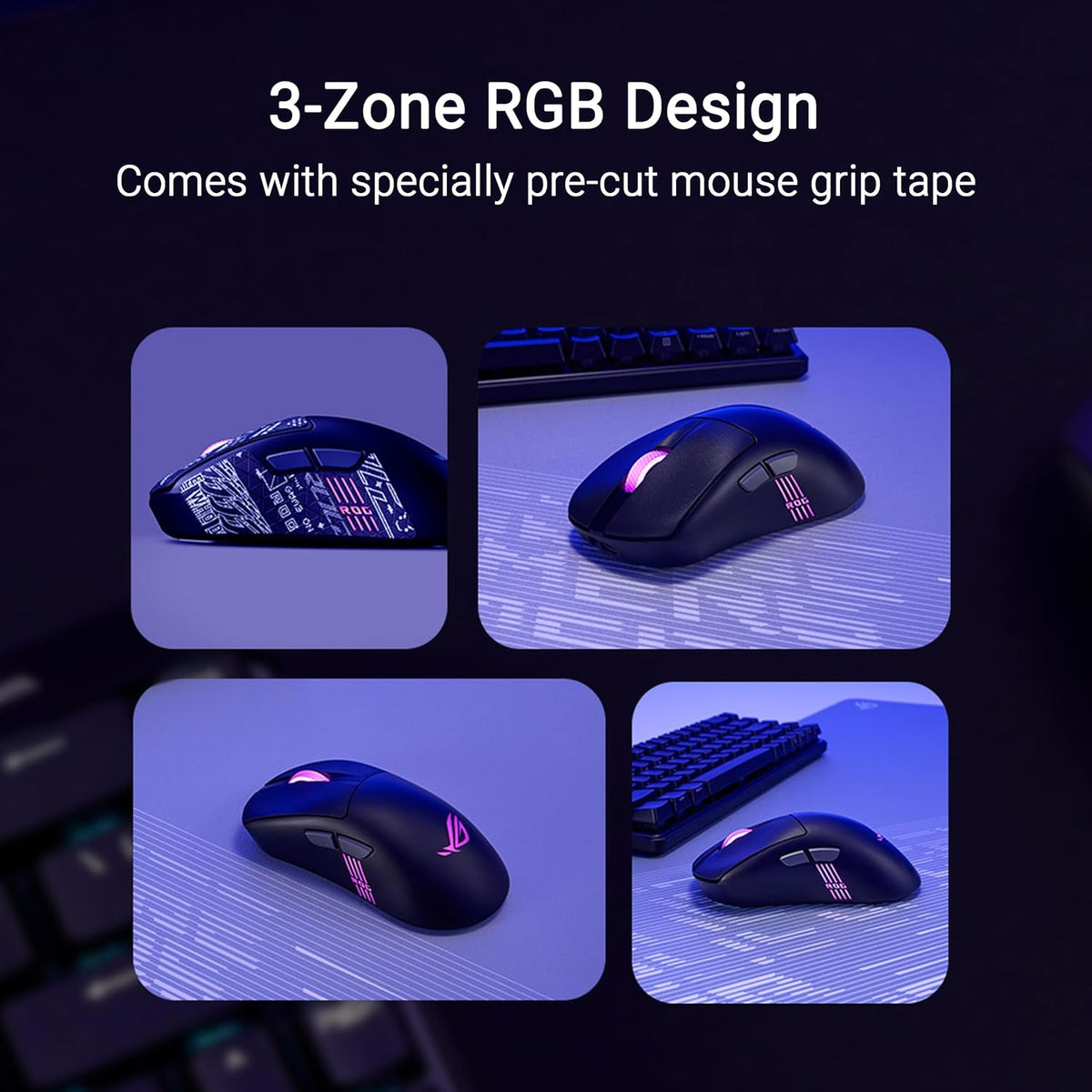 ASUS Ratón inalámbrico ROG Keris II Origin para juegos, ergonómico...