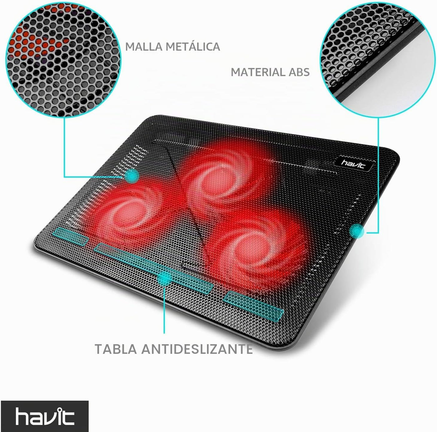 Havit HV-F2056 15.6-17 Pulgadas Soporte enfriador para Laptop - Del...