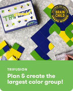SimplyFun Trifusion - Juego de mesa de estrategia de mapeo visual para niños, 2 a 4 jugadores, a partir de 8 años - Razonamiento espacial, reconocimiento de patrones y planificación - 30 minutos de