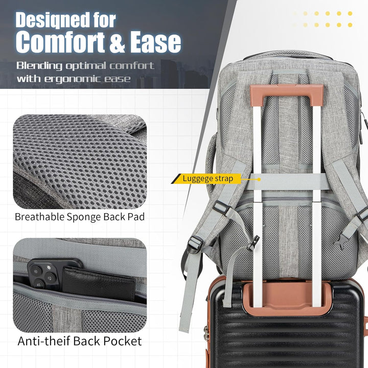 Velaybor - Mochila de viaje de 42L con 4 cubos de embalaje, bolsa d...