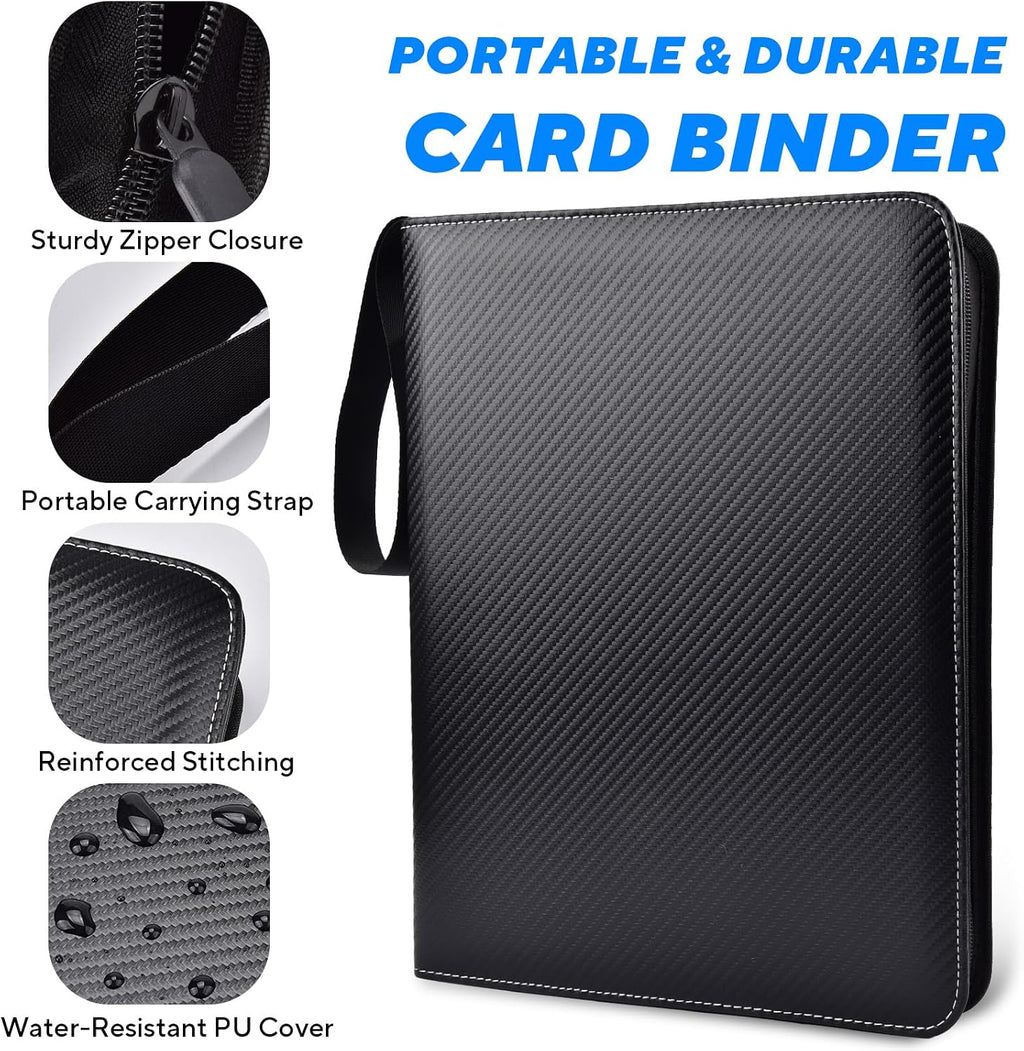 Carpeta portátil de 9 bolsillos, con capacidad para 1080 tarjetas