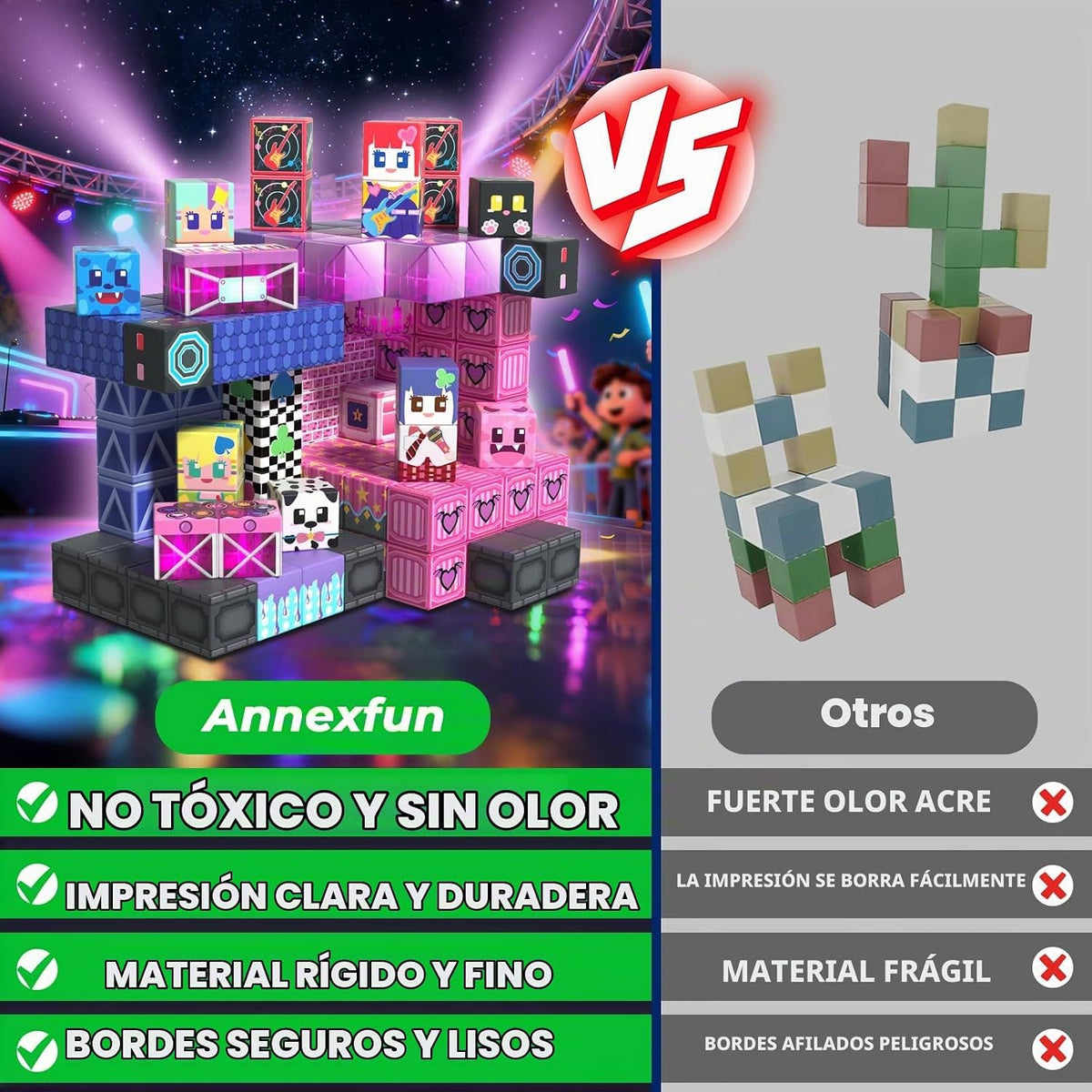 150 bloques magnéticos con bloques de luz, cubos magnéticos, bloques de construcción magnéticos, juguetes para mayores de 3 años, juguetes apilables sensoriales STEM para niños y niñas