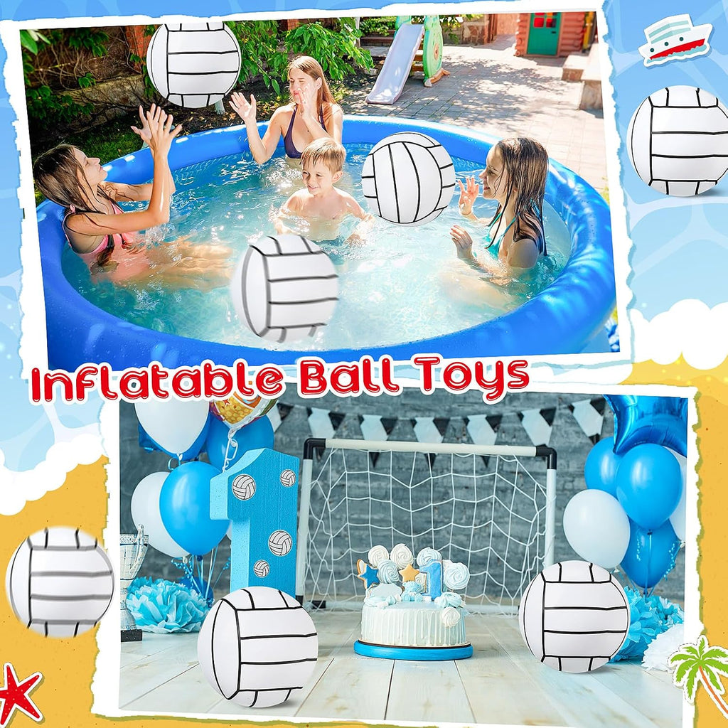 Wettarn 24 pelotas inflables de voleibol de playa de 8 pulgadas, pelotas de voleibol de playa inflables blancas, pelota de voleibol, juguete para piscina, regreso a casa, fiesta de cumpleaños