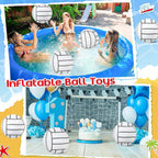 Wettarn 24 pelotas inflables de voleibol de playa de 8 pulgadas, pelotas de voleibol de playa inflables blancas, pelota de voleibol, juguete para piscina, regreso a casa, fiesta de cumpleaños