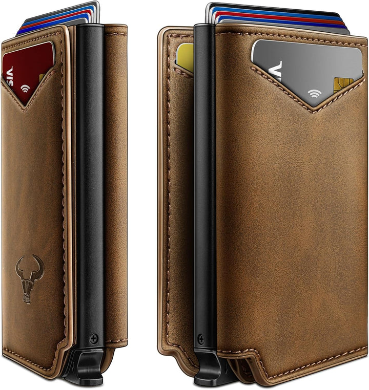 BULLIANT Cartera para Hombre Cartera de Cuero Portadores de Tarjeta...