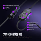 FIFINE H13BP Headset para Gaming con cable USB para PC, PS4/5, Mac, Balance de Juego/Chat