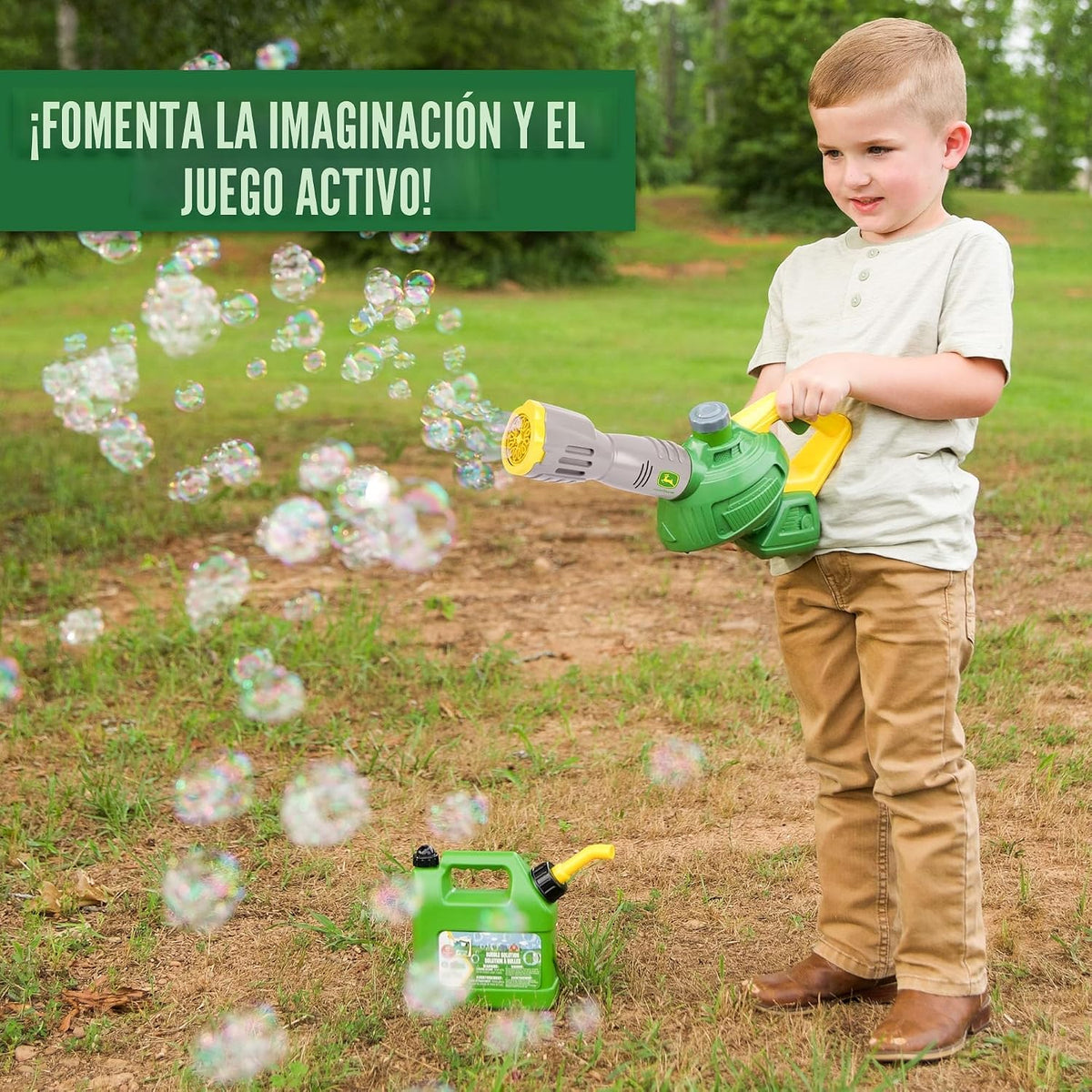 John Deere Soplador de hojas de burbujas, repuesto de 24 onzas, máquina de burbujas, a partir de 3 años