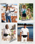 WATERFLY Riñonera RFID de 3.5L: Riñonera cruzada antirrobo de gran capacidad con correa extensora, 5 bolsillos con cremallera, cintura para hombres y mujeres, viajes diarios, senderismo y caminar
