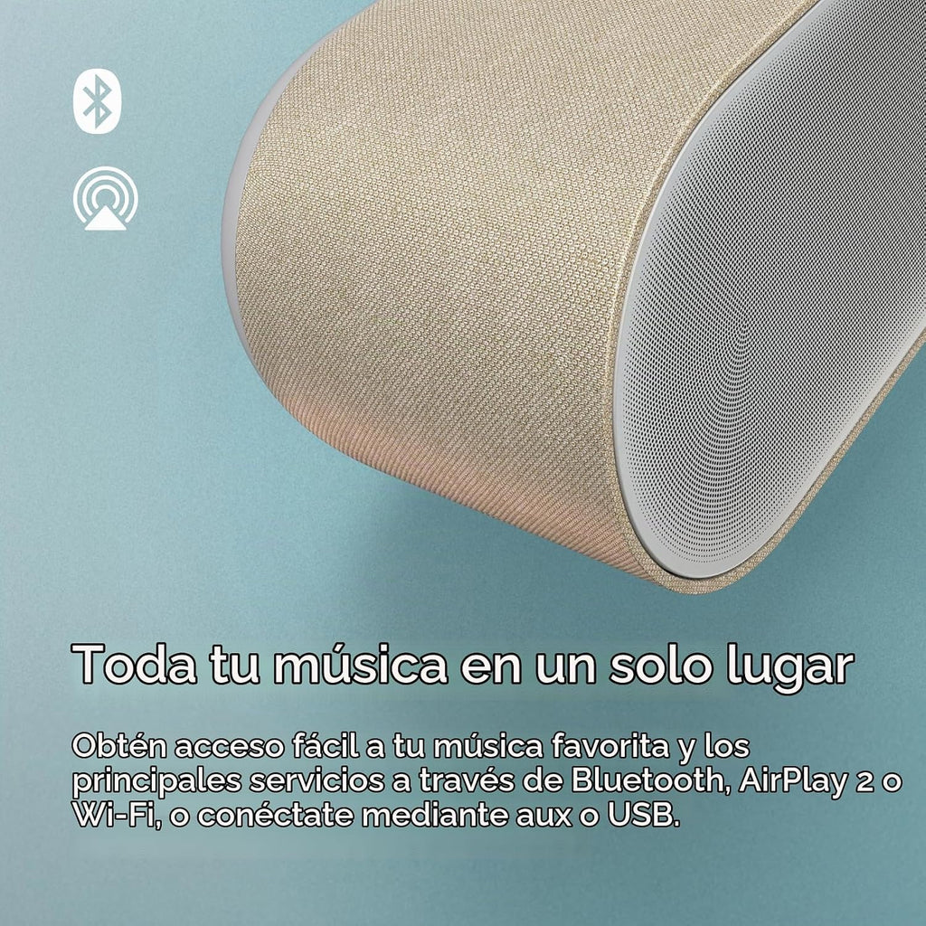 Denon Home 600 - Altavoz inteligente inalámbrico con sonido estéreo, color piedra
