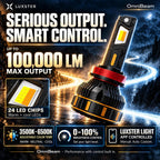 LUXSTER OmniBeam - Bombillas LED H11 H9, 100000 lm, aplicación inteligente